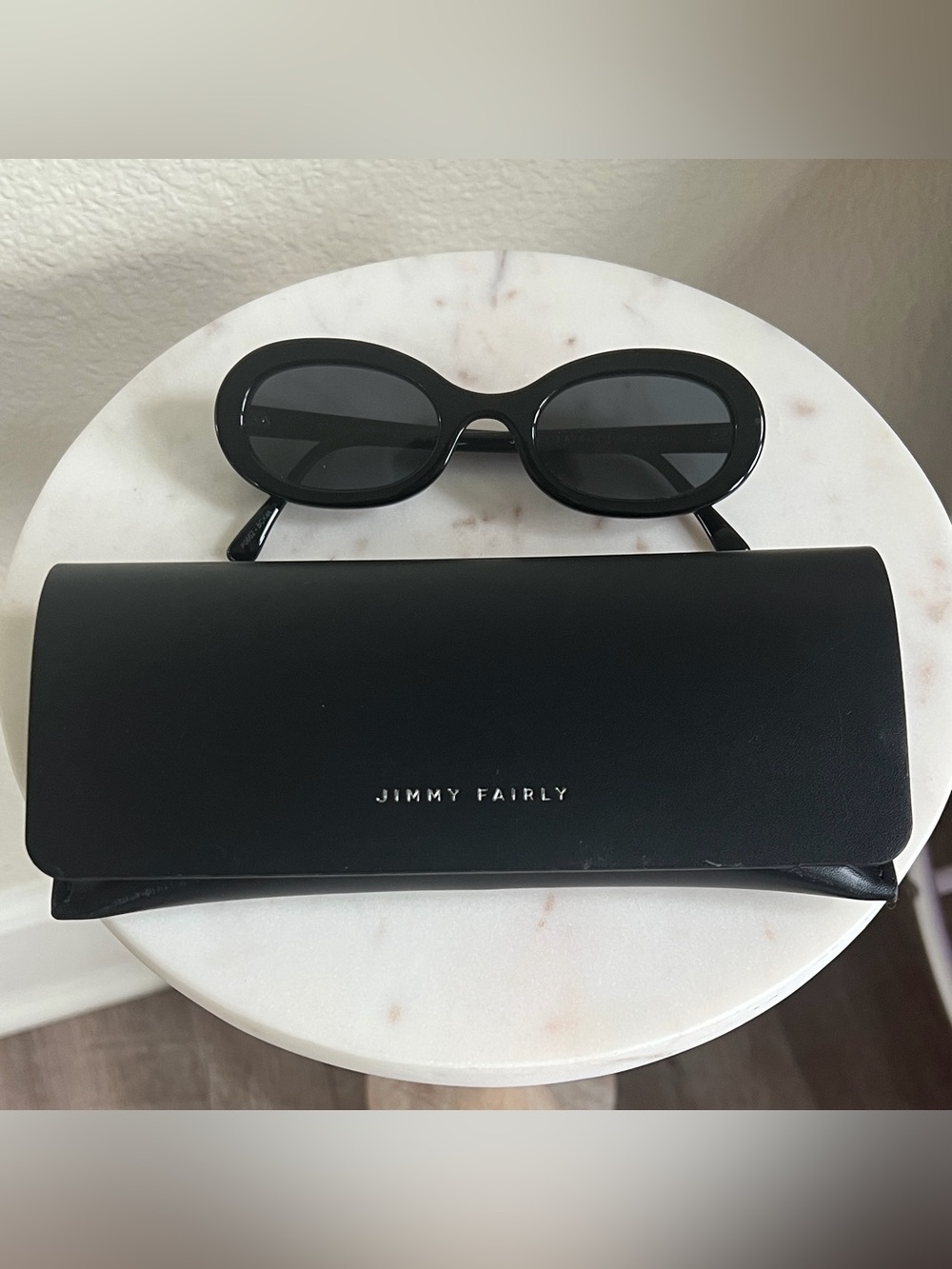 Reformation Coline Black Oval Sunglasses